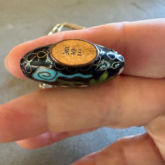 Vintage Cloisonné W/12K GF Chain Pendant EUC - Picture 5 of 5